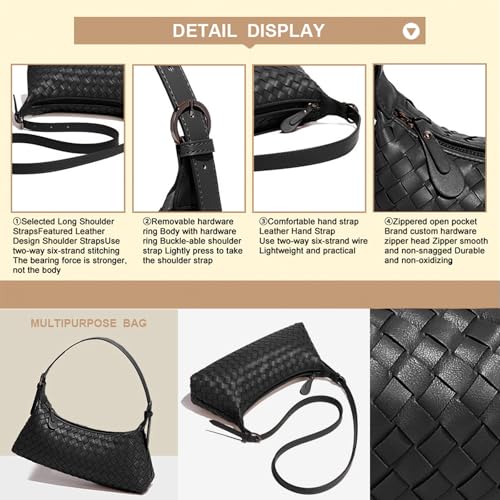 Image of Handbags Shoulder Bags for Women Small Bags Women's Woven Tote Bag Crossbody Handbag Travel Hand Bag Purse Hobo