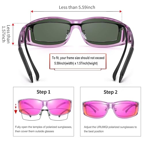 Image of URUMQI Polarized Sunglasses Fit Over Glasses for Men Women, Wraparound Sun Glasses UV400 Protection for Driving Fishing