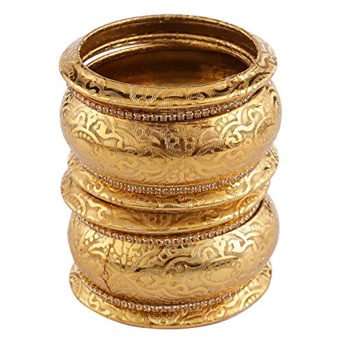 Efulgenz Boho Vintage Antique Gypsy Tribal Indian Oxidized Gold Plated Bracelets Bangle Set
