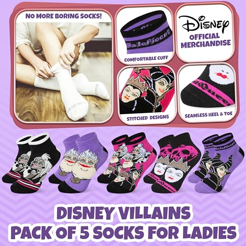 Disney Womens Ankle Socks, Soft and Breathable Socks Pack of 5 - Gifts for Her3