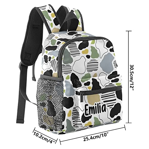Cow Camo Personalized Kids Toddler Backpack for Boys Girls,Custom Mini School Backpack Bags Kindergarten2