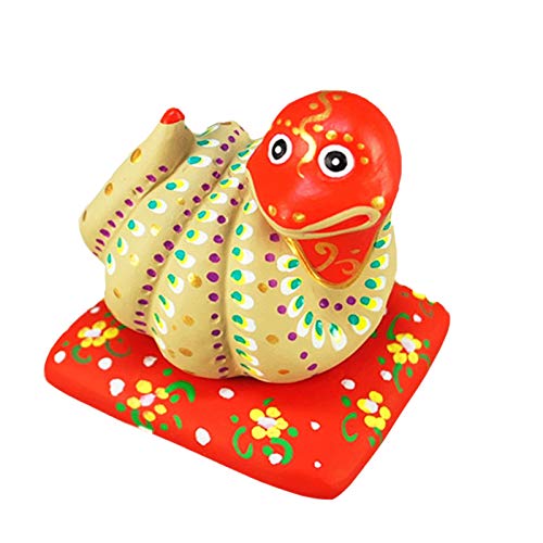 Statue de serpent du zodiaque colorée et artisanale pour décoration de bureau chic