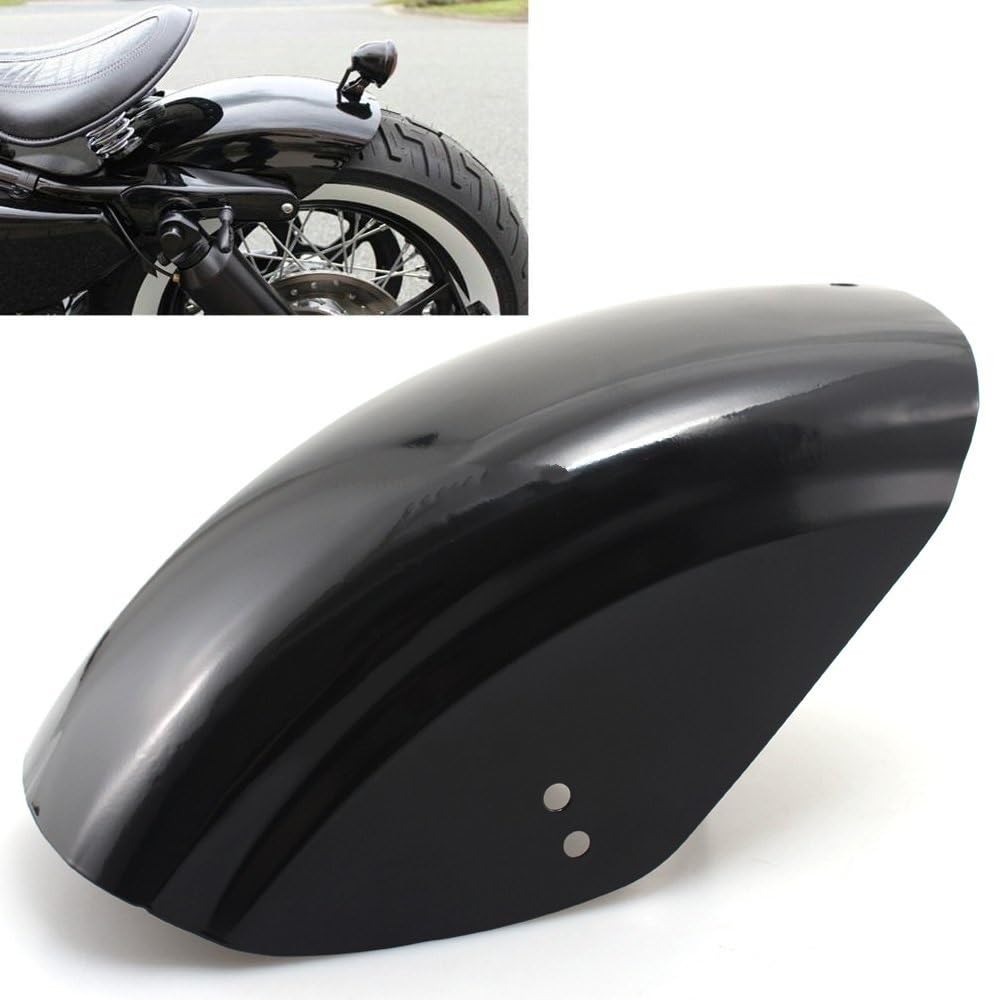 Parafango moto Parafango posteriore piatto corto per moto per Harley per Sportster XL per Custom 883 1200 48 72 Iron Super Low Bobber per Racer(Matte black)