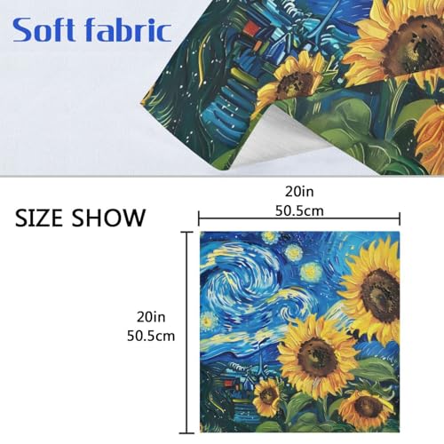 Servilletas de tela estampadas set x6 multicolor 20x20 in miniatura 6