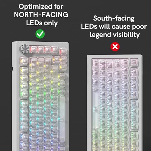 Image of dagaladoo Clear keycaps,Transparent Keyboard keycaps,Jelly Key caps Set,Shine Through keycap，MDA Profile Keyboard caps for Mx Switches Mechanical Keyboard(White,Side Printed)