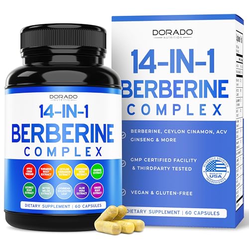 GLP-1 Supplement 14 in 1 Formula for Women & Men (60 Count) GLP1 Supplement Support Gut Health & Metabolism with Berberine Ceylon Cinnamon Extract & More - Third Party Tested  Vegan Safe & USA Made