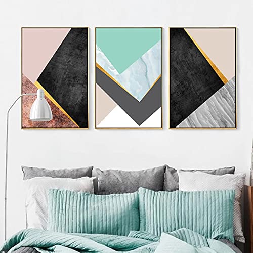 Mode Abstrait Géométrique Triangles Solution Mur Vide Salon 3pcs - 5