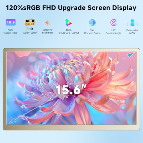 Image of KEFEYA Laptop Screen Extender 15.6 inch, Portable Triple Monitor for Laptops 13-17.3 inch, FHD 1080P 120% sRGB 235 Rotation Detachable Laptop Monitor Extender for Windows /Mac /Dex /Chrome /Surface, Plug n Play