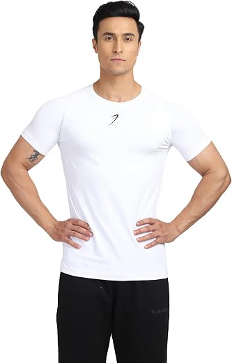 Men's Round Neck Slim Fit Gym Sports T-Shirt