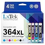 LxTek 364 XL Cartouches d'encre Remplacement pour HP 364 364XL pour HP Photosmart 5520 5525 5510 6520 6510 7510 7520 Deskjet 3520 3070A Officejet 4620 4622 4610 (Noir Cyan Magenta Jaune, 4-Pack)