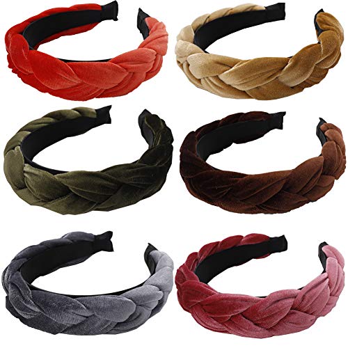 6 Pack Velvet Headbands Thick headband Vintage Wide Headband Knot Turban Headband for Women Girls Fashion Hair Accessories