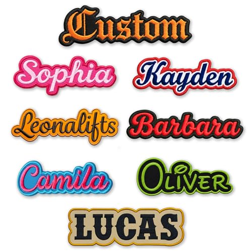 Custom Embroidered Name Patch 211 Personalized Name Tag Iron On Sew On or Hook and Loop Custom Text Patch for Uniforms Backpacks Hats Clothing School Business