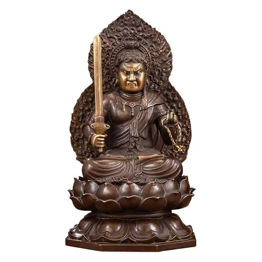 Amazon｜仏像 不動明王 坐像 銅製 煩悩の悪魔を切り衆生を救って