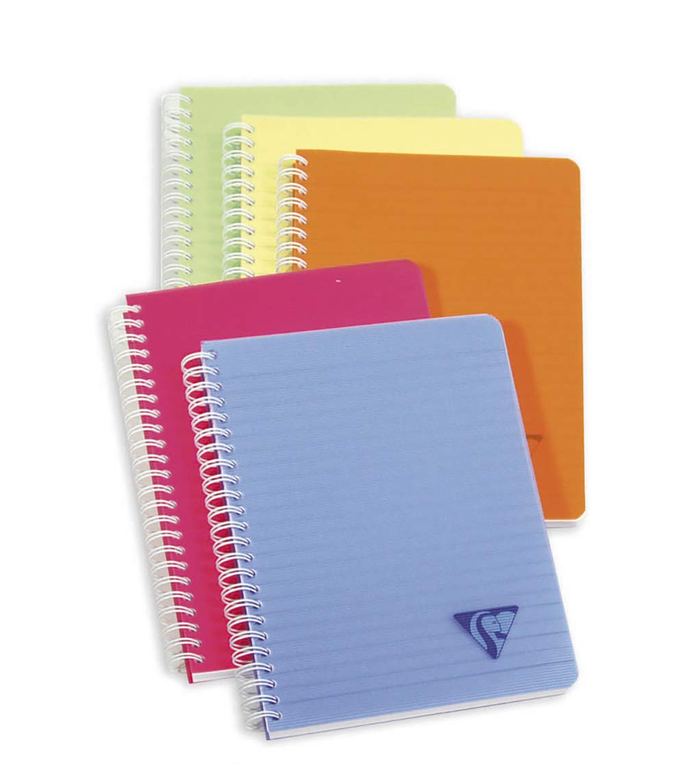 Clairefontaine 328546C 5 Spiralhefte Linicolor A5 90 Blatt liniert sortiert