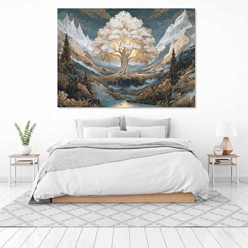 Tableau déco murale salle de bain étanche arbre de la vie 60x90 - 3