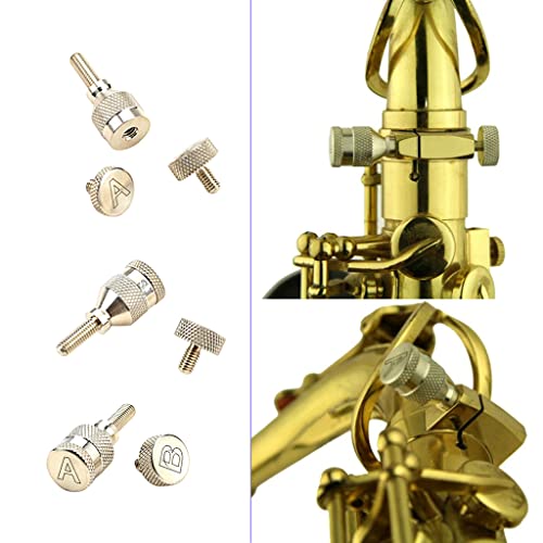 Alnicov Kupfer-Nickel-Saxophon-Halsspannschrauben Saxophon gebogener Hals Festschraube für Alt-Tenor-Sopran-Saxophon-Reparaturteile – Gewindedurchmesser 4 mm