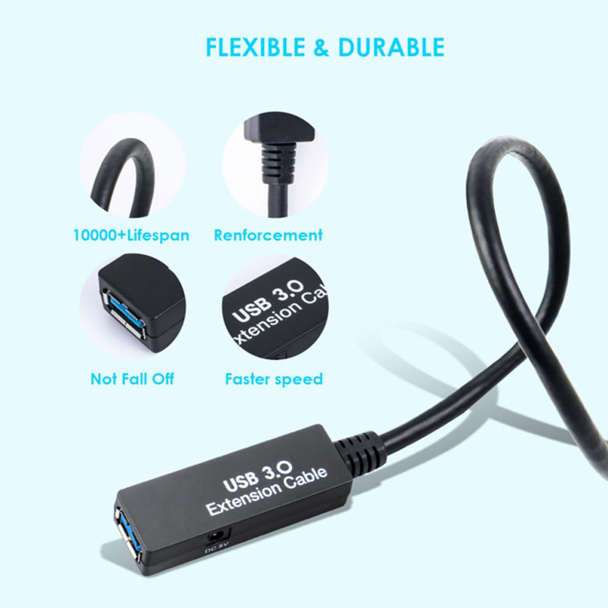Verlängerungskabel Stabiles Usb-datenkabel mit Trilaminarem Schutz Kompatibel für Maus Tastatur Langlebiges Kunststoff-kupfer-material Zuverlässige Signalübertragung