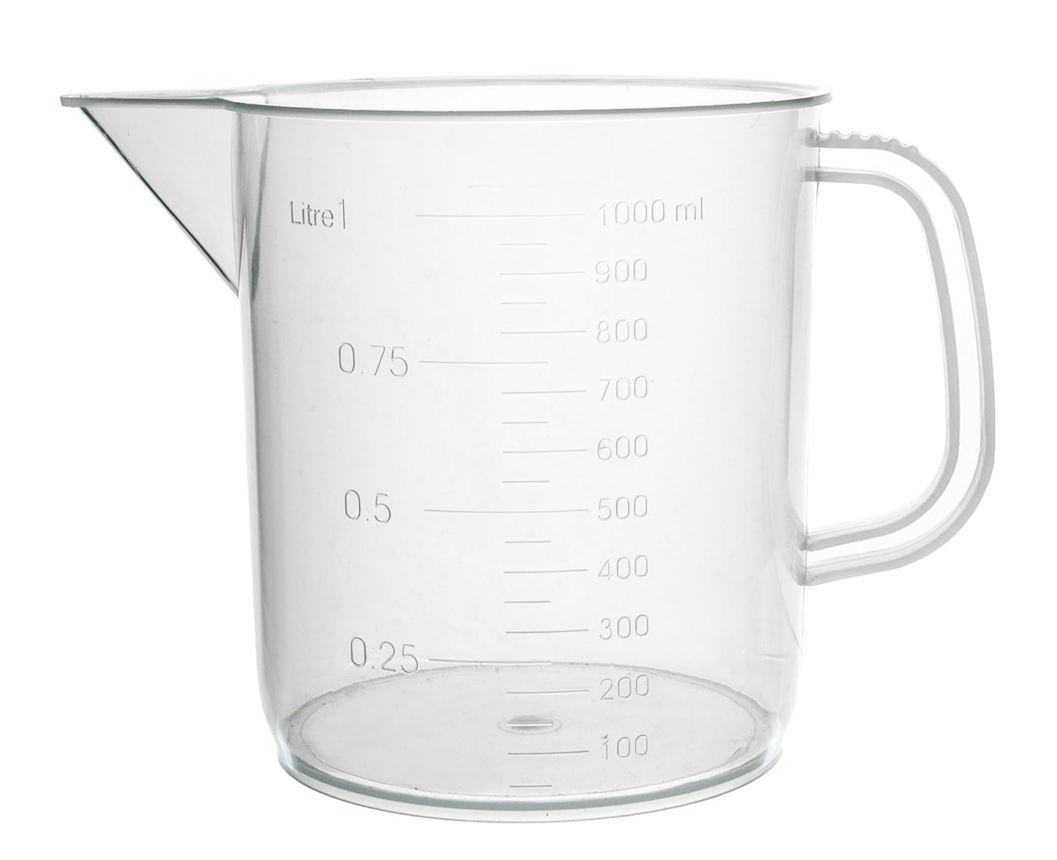 WKM 1000ml Polypropylene Beaker with Handle & Spout - 100ml Graduations | Durable Lab-Grade Beakers with Tapered Spout for Easy Pouring | Autoclavable & Chemical Resistant Clear Labware-image-49