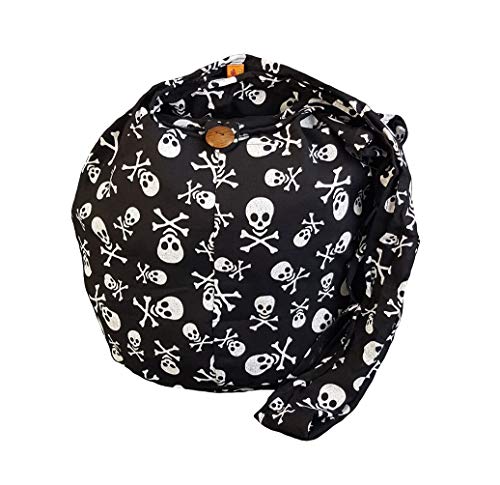 BTP! Skull Punk Rock Hippie Hobo Thai Cotton Sling Crossbody Bag Messenger Purse Small (Black)