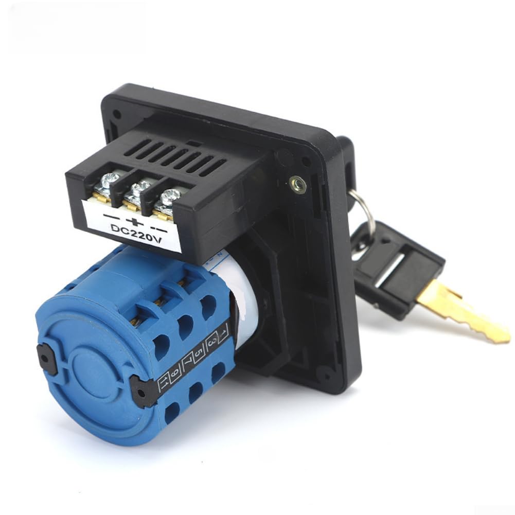 Interrupteur rotatif 20 A avec 3 positions et 3 sections, interrupteur à came avec voyant lumineux et verrouillage, 440 V/660 V AC-15 DC-13 pour armoire électrique et industrie et installations