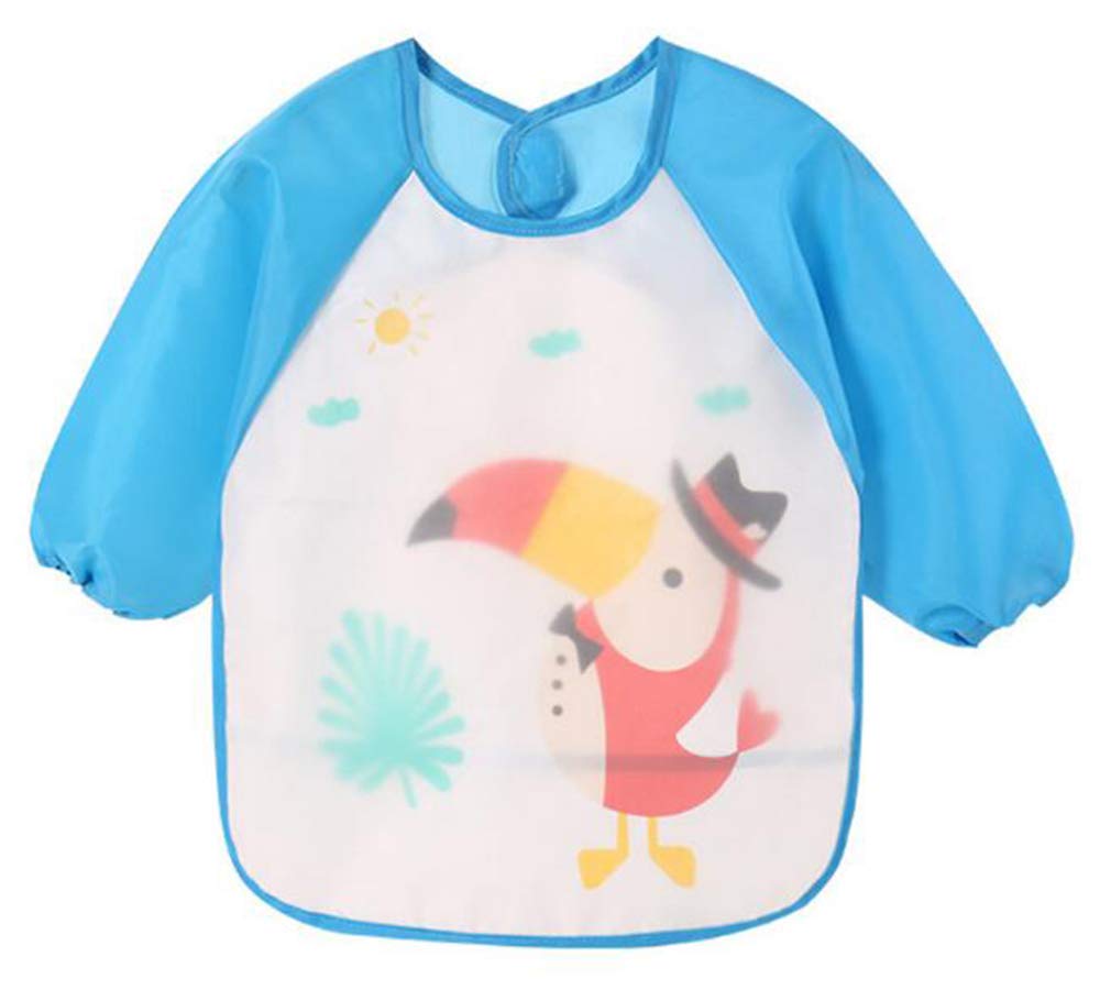 Smock, verstelbare spenen slabbetje, volledige mouw eten shirt voor 6