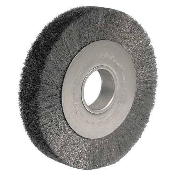 Image of Weiler 03110 8 inch Wide Face Crimped Wire Wheel, .006 inch Steel Fill, 2 inch Arbor Hole