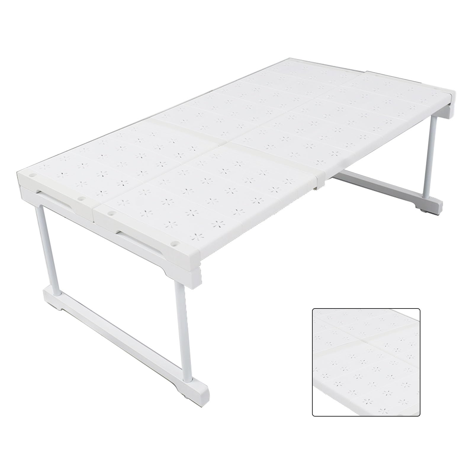 Półka do Szafy Rozkładany Organizer Regulowany Stojak do Przechowywania do Szafek i Szaf Stal Węglowa szerokość 48 Cm 18 Sztuk Części (Długość 67-88 cm / 26,4-34,6 cala)