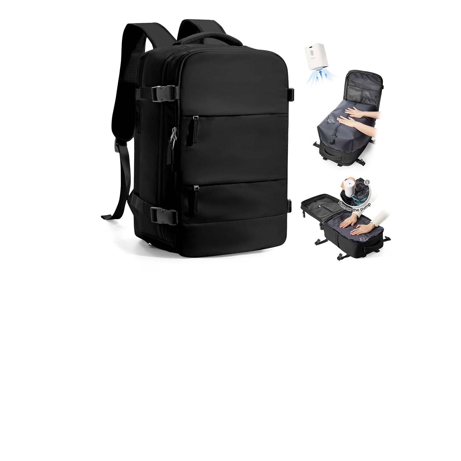 SZLX Zaino Ryanair 40x30x20 Sottovuoto con pompa Zaino da Viaggio 40x30x20 Ryanair Wizzair Bagaglio a Mano 40x20x25 Donna da impermeabile Zaino Casual Laptop da 14 Pollici con Scomparto per Scarpe