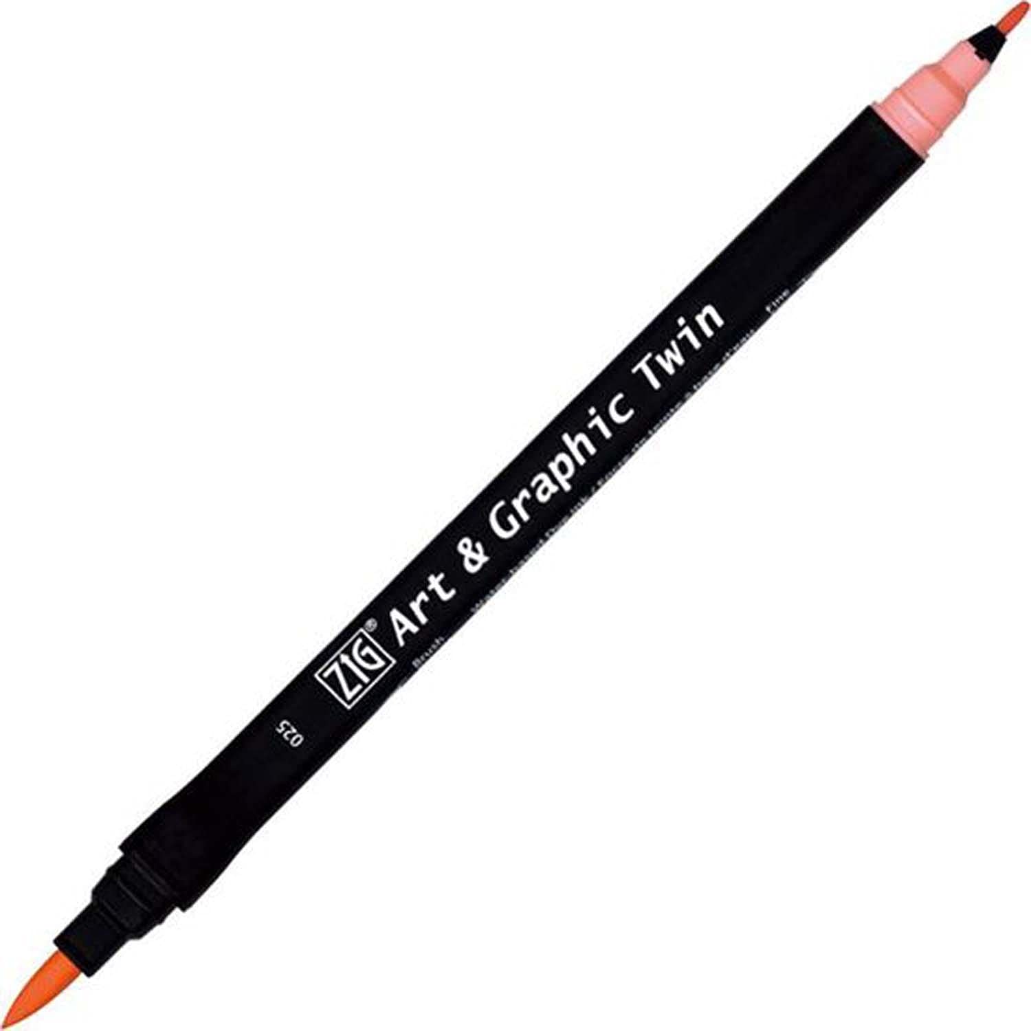 Feutre aquarelle double pointe Kuretake ZIG ton rose n° 25 - 4