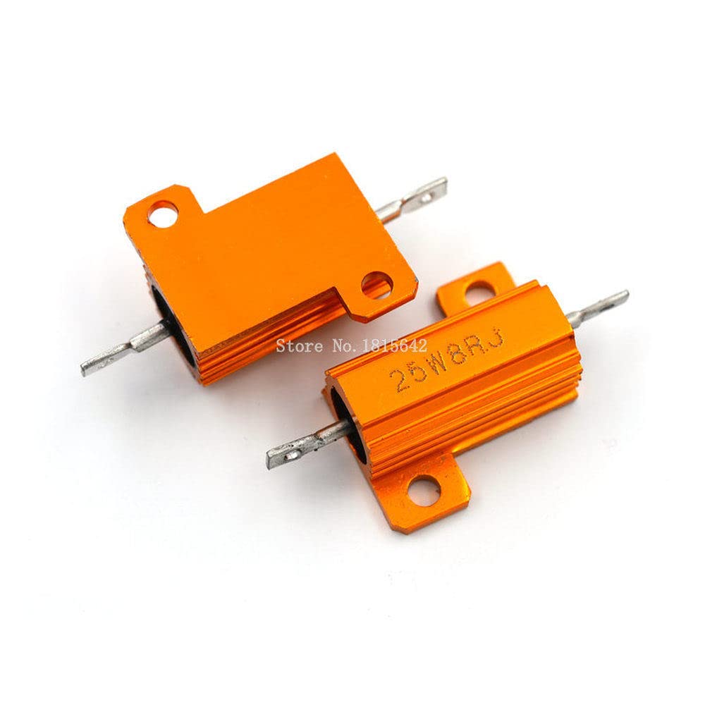 RX24 25W 8R 8RJ Power Metal Shell Aluminium Gold Widerstand 25Watt 8 Ohm Hochleistungs-Kühlkörperwiderstand Goldener Kühlkörperwiderstand