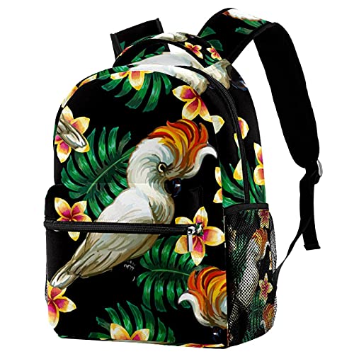 Sac d'école filles et garçons au motif perroquet tropical