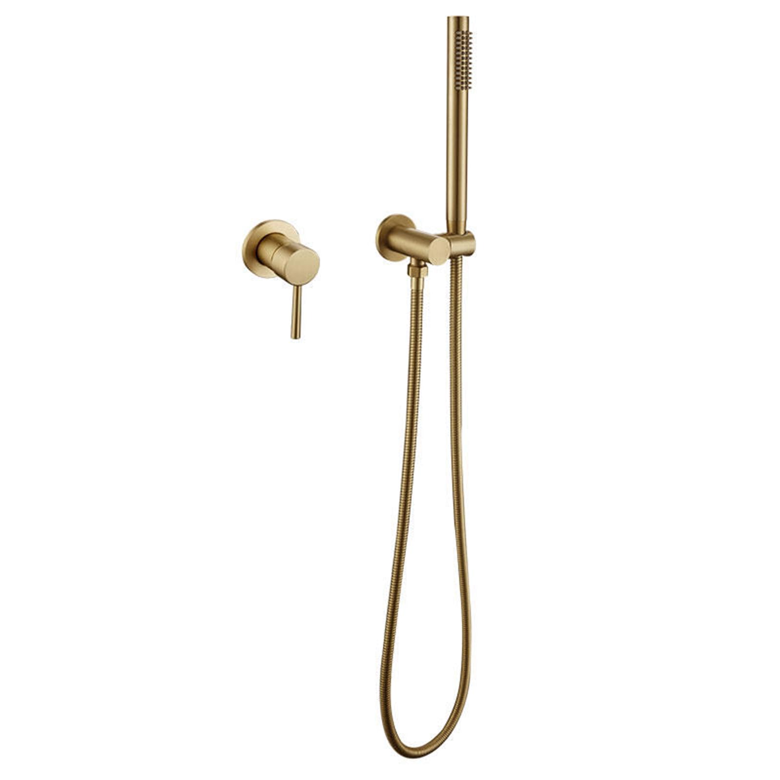 Brushed Gold Wallmounted Bathtub & Shower Mixer Tap Single Handle Hot & Cold Durable Brass Bathroom Faucet For Modern Luxury Decor,Or Brosse