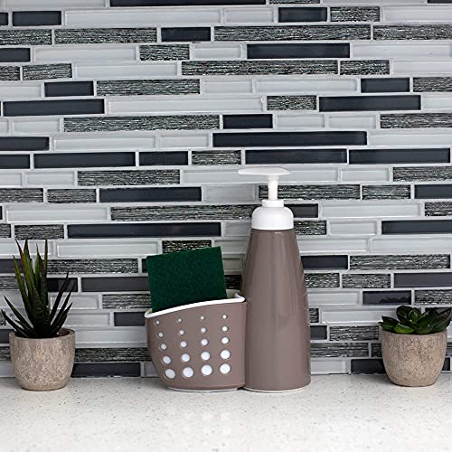 Countertop Soap Pump/Dispenser with Perforated Sponge Holder/Accessory Caddy - Sponge Included