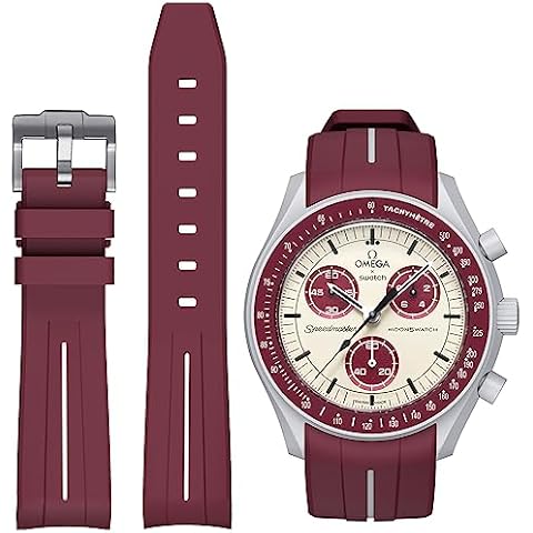 BONACE 20mm Soft Rubber Moonswatch Strap Cover