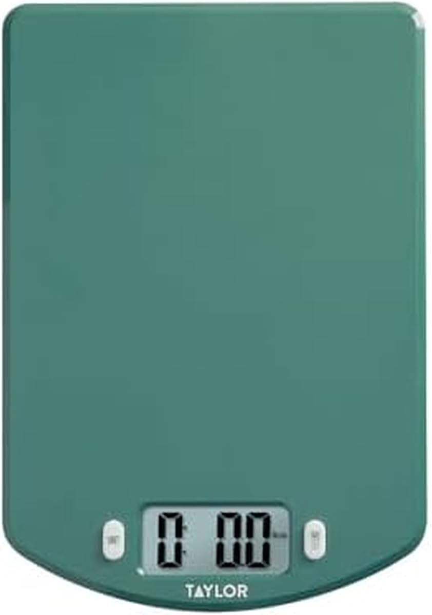 Taylor Digital Ocean Bound Plastic Kitchen Food Scale, 11 Pound Capacity, Teal