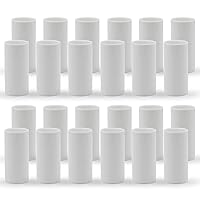 Vista 1 de Fundas de plástico blancas para velas de 2, 3, 4, 6 pulgadas, fundas para candelabros, base de candelabro E12, juego de 12 (2 pulgadas/24 unidades)