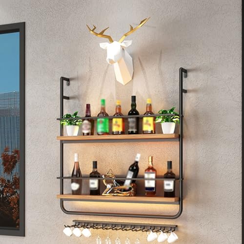 Soporte de vino metálico de pared 27.6 x 5.9 x 41.3 in miniatura 3