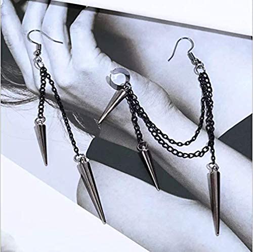 Caiyao Retro Long And Short Rivet Earrings Ear Clips Fashion Goth Punk Tassel Earrings thumb #2