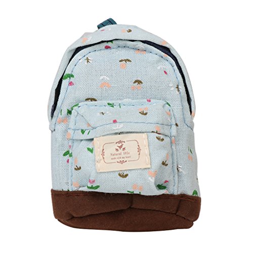 Preisvergleich Produktbild SimpleLife Mini Rucksack Stil Schlüsselanhänger Münze Geldbeutel Kartentasche Blume Münztüte Brieftasche