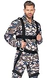 Versand aus Deutschland shoperama Fallschirmjäger Camouflage Herren-Kostüm von Leg Avenue - Jetpilot Fallschirmspringer Kampfpilot Soldat, Größe:XL