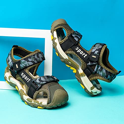 Eliogn Boys Closed Toe Sports Water Sandals Fashion Non-Slip Beach Sandals Outdoor Comfortable Athletic Sandals for Kids Summer Casual Shoes Walking Hiking2
