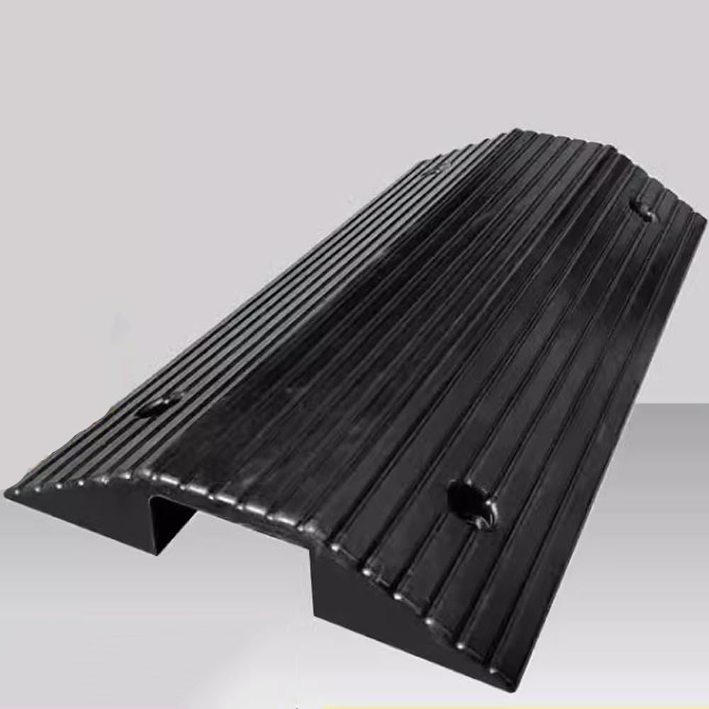 Przenośna rampa dla wózków inwalidzkich do domowego podjazdu antypoślizgowa rampa progowa z zakrzywionym mostem (80 x 40 x 8 cm)