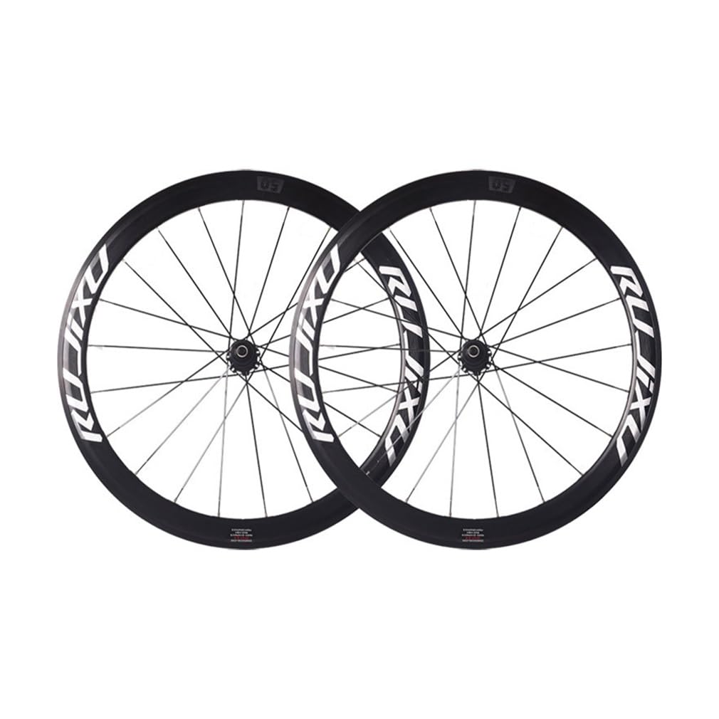 Zestaw kół do roweru górskiego, 700C, hamulec szosowy C/V/obręcz z piastą węglową, 50 mm, podwójne felgi ścienne przednie i tylne koła 8/9/10/11 biegów, kaseta 100/130 mm, QR 16H 21H, tył (złota