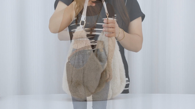 Bolso de hombro de felpa para mujer suave invierno miniatura 7