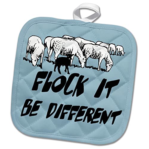 3Drose Taiche - Illustration - Sheep Humor - Flock It - Be Different - Potholders (Phl_353235_1) #TOP12