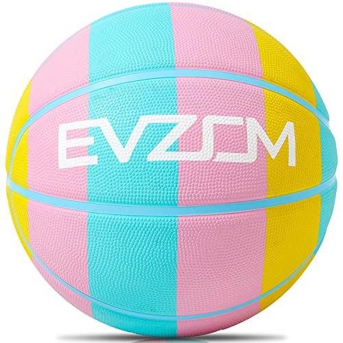 Evzom Size 5 Basketball, 27.5 Basketball Youth Rubber Basketballs For Kids Teenagers Boys Girls Indoor Outdoor Beach Play Games Anti Slip Durable #TOP5