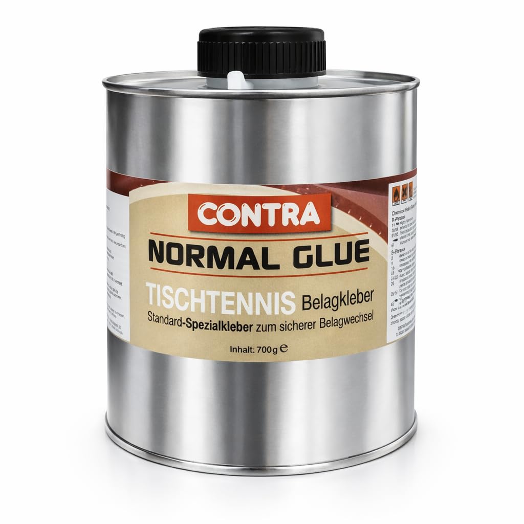 Contra Glue Tischtennis Belagkleber, 700g VOC Kontaktkleber für Tischtennisbeläge, Lösungsmittelhaltig, mit Pinsel für einfache Anwendung (nicht ITTF konform!)
