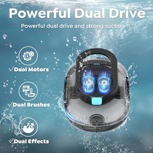 Image of S1 Pro Cordless Robotic Pool Cleaner, 130-Min Runtime, Cleans Up to 1,292 Sq.Ft, Dual-Motor Pool Vacuum, Automatic Cleaner with Large Filter Basket, Fast Charging & Self-Parking (Glossy Black)