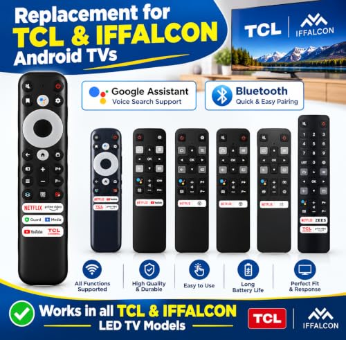 Image of Original Universal Remote Control Compatible for TCL iffaalcon led tv with Voice Command & Google Assistant Work in All TCL & Iffaalcon