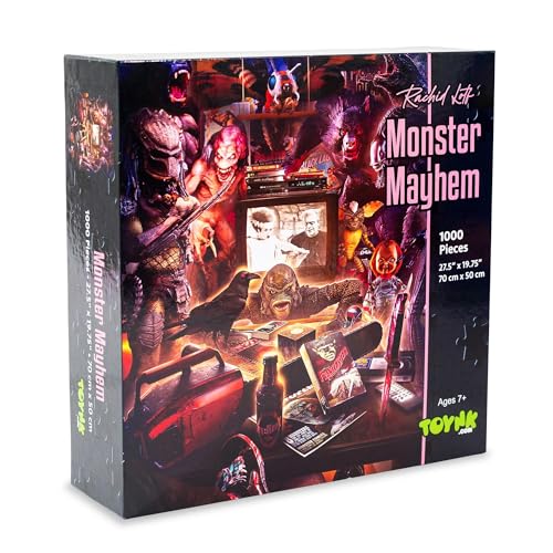 Rompecabezas de 1000 piezas Monster Mayhem de Rachid Lotf | Rompecabezas de encaje, juguete para ejercitar el cerebro | 28 x 20 pulgadas miniatura 2